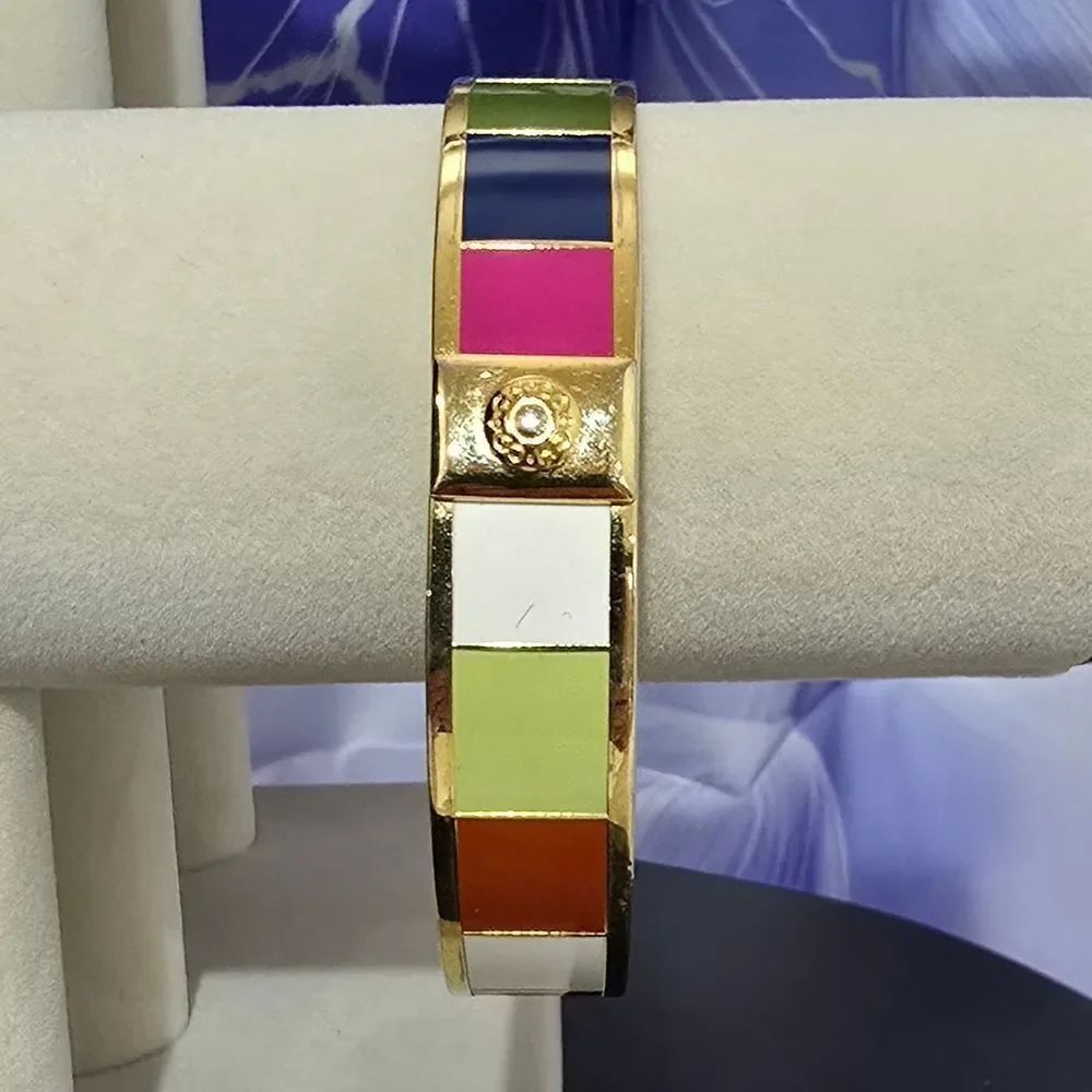 Coach Enamel Bracelet with Gold Accents
